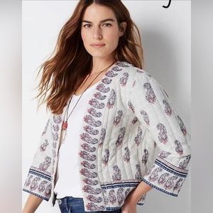 J. Jill White and Blue Paisley Blazer